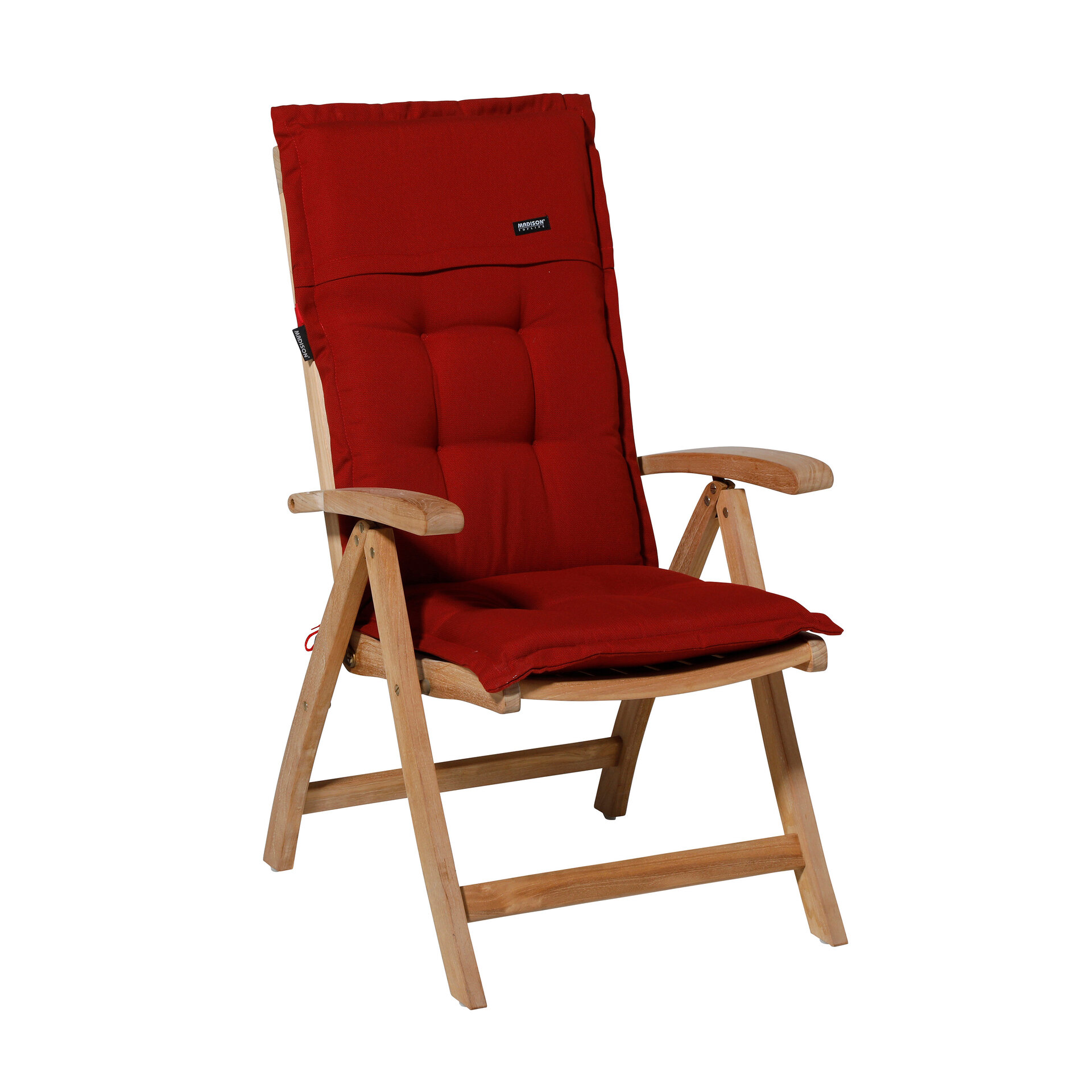 Kussen lage rug ca.105x50cm Rib red 2 stuks