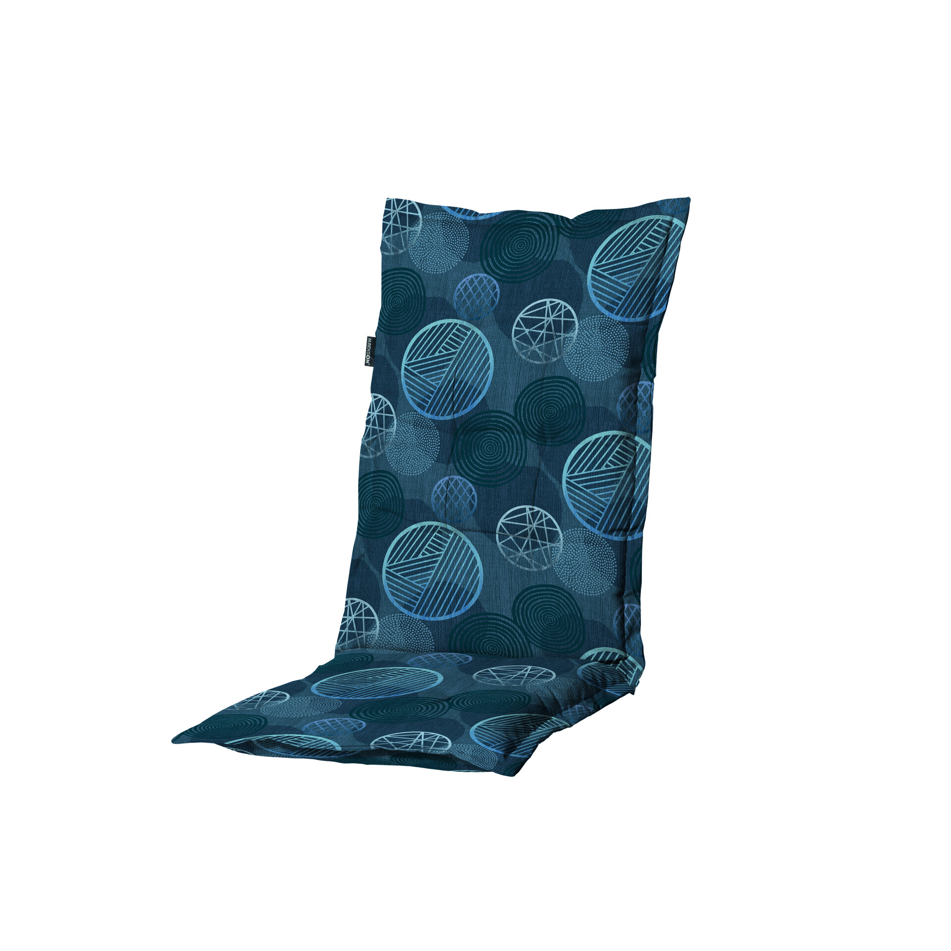 Kussen hoge rug ca.123x50cm Circle blue 2 stuks