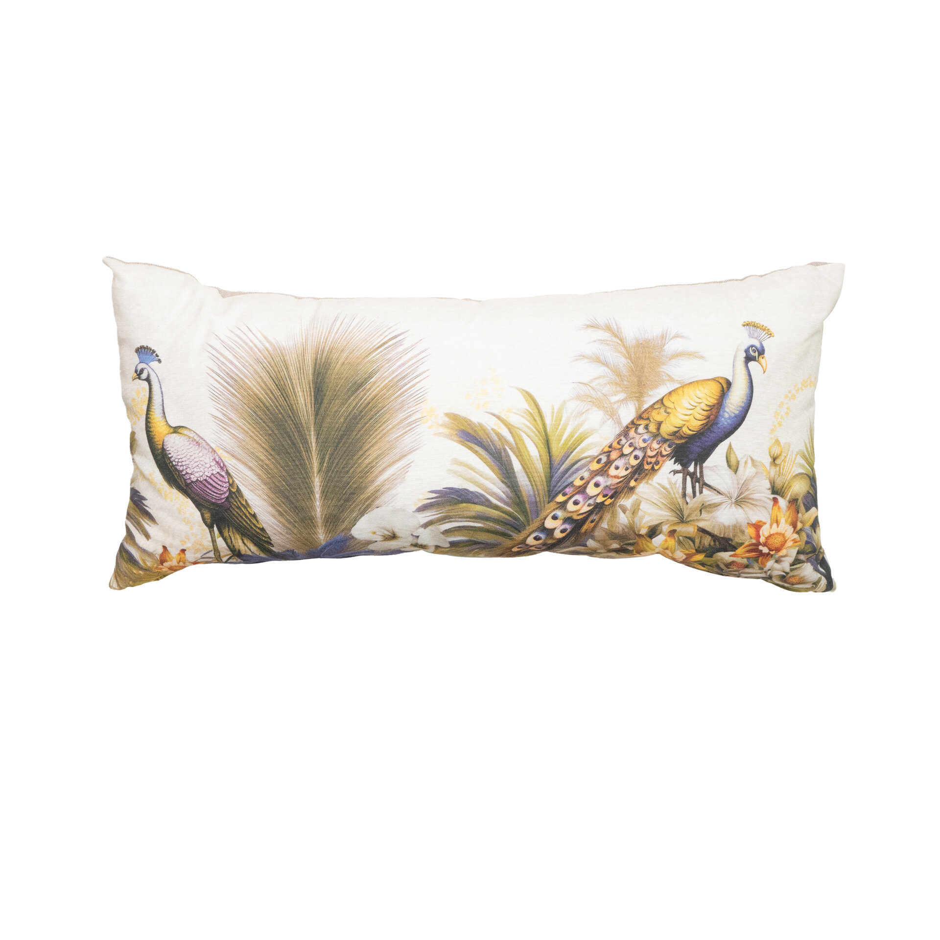 Sierkussen paspel ca.28x60cm Flore purple 2 stuks
