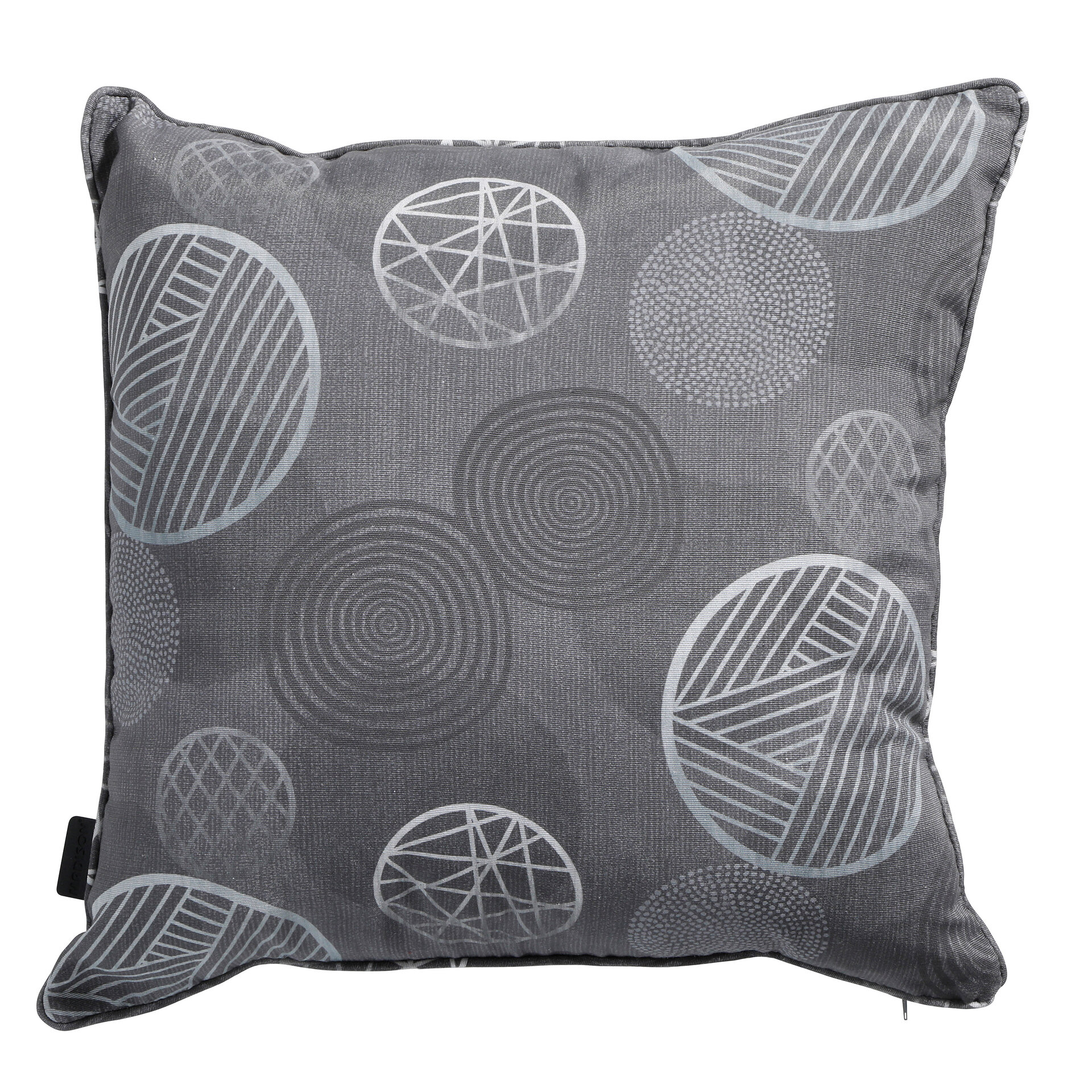 Sierkussen paspel ca.50x50cm Circle grey 2 stuks