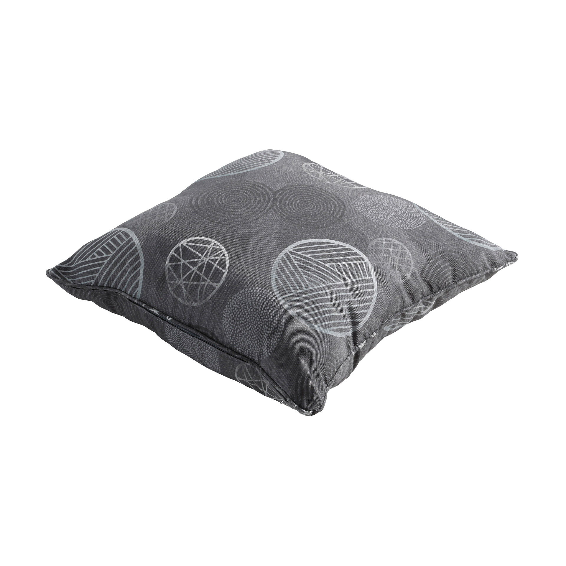 Sierkussen paspel ca.50x50cm Circle grey 2 stuks