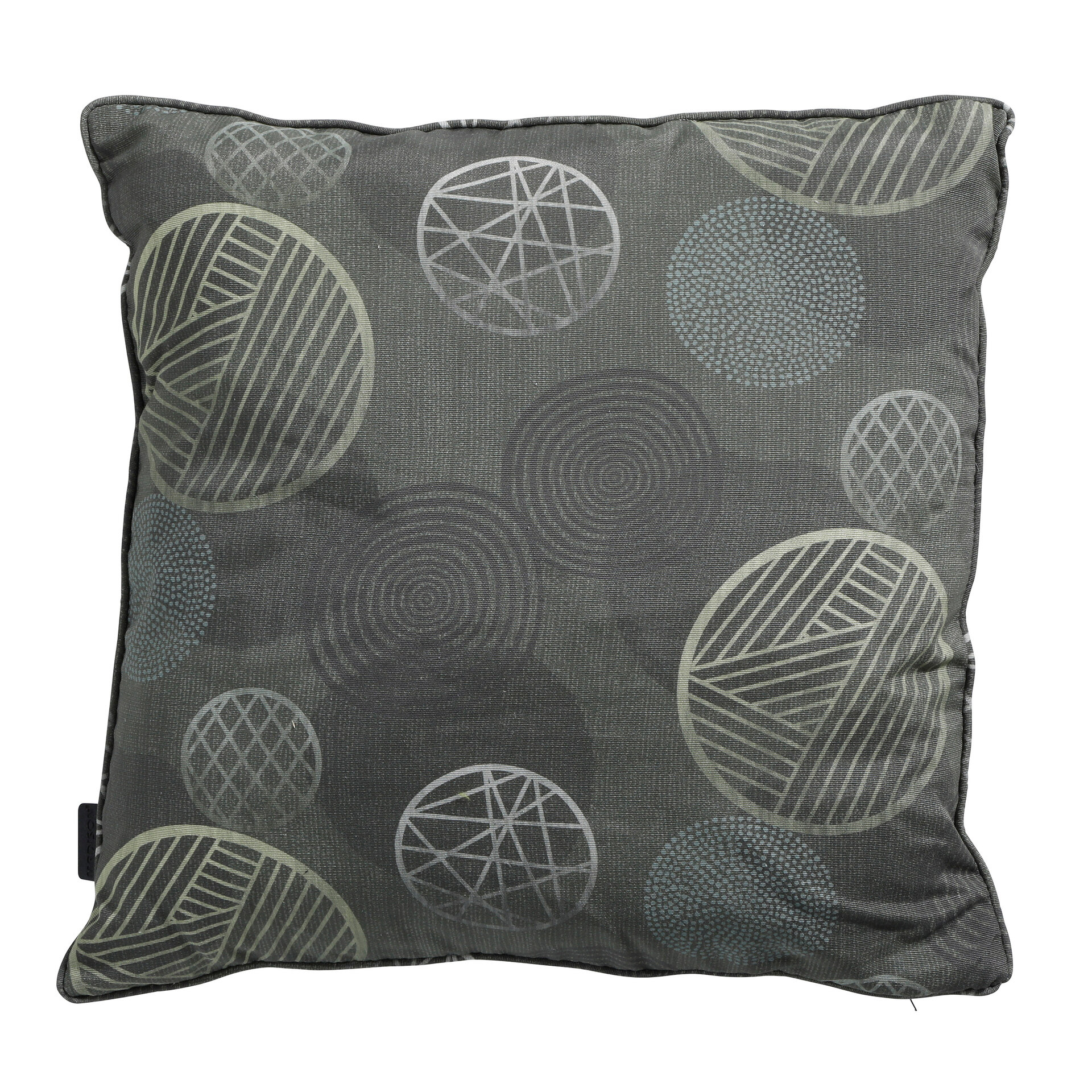 Sierkussen paspel ca.50x50cm Circle green 2 stuks