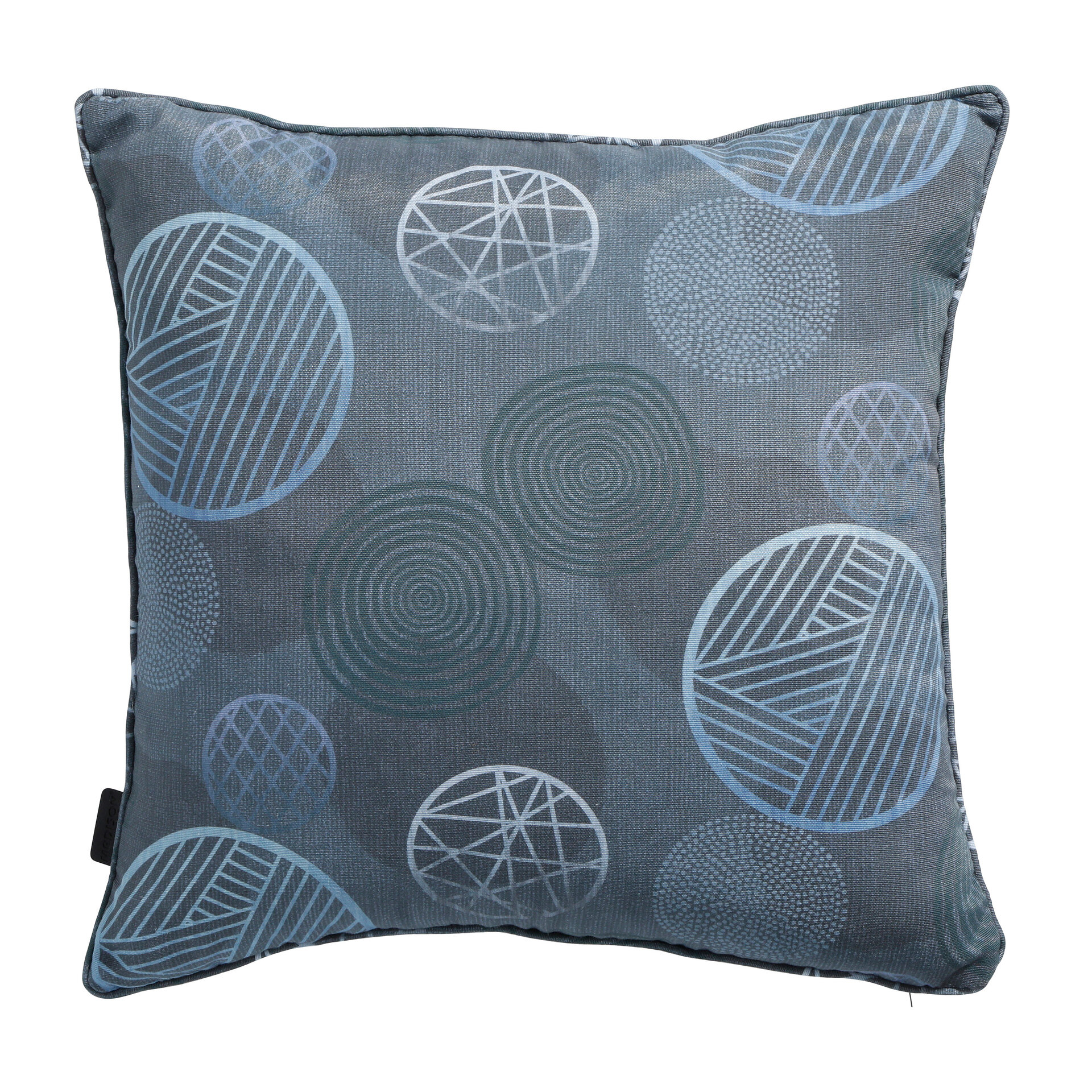 Sierkussen paspel ca.50x50cm Circle blue 2 stuks