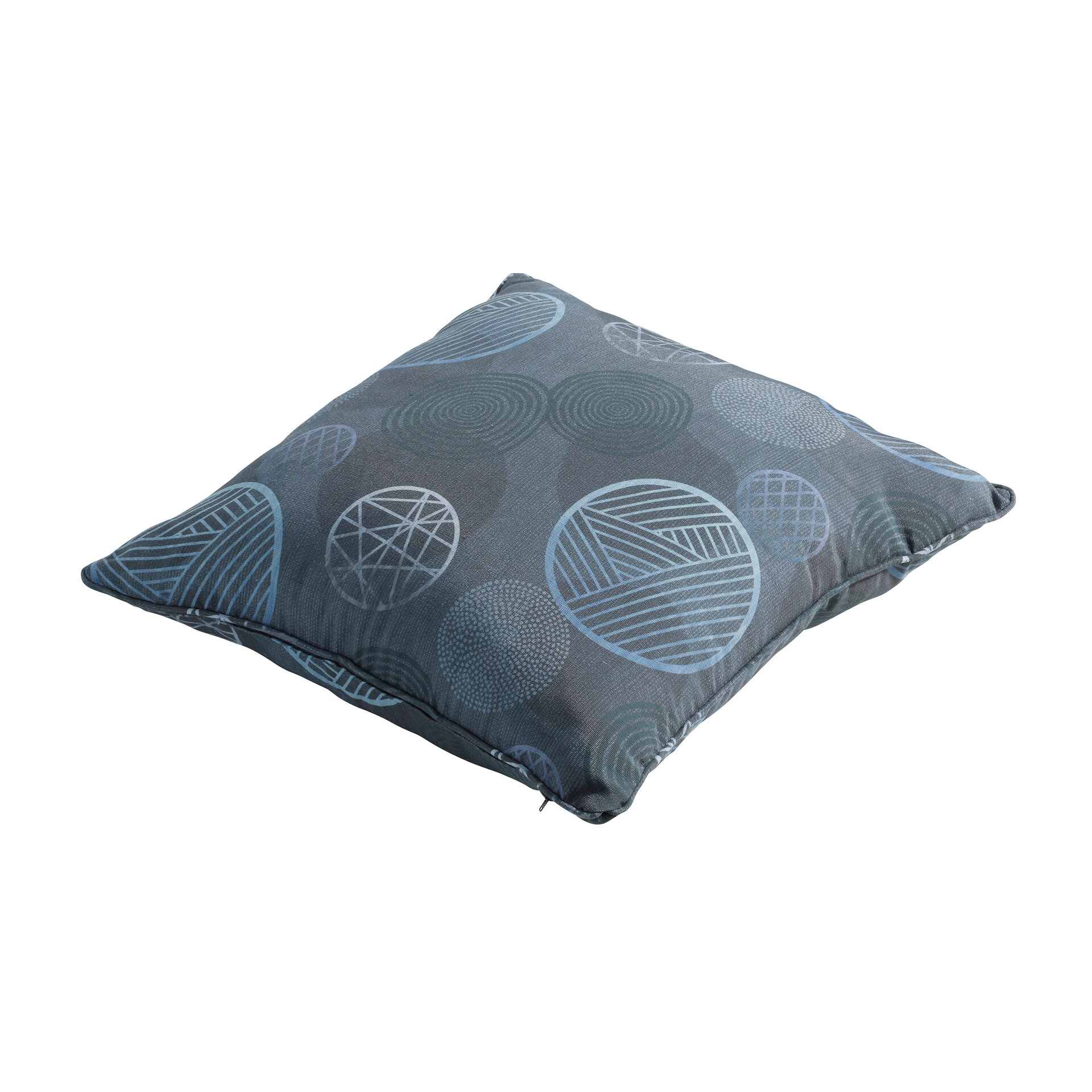 Sierkussen paspel ca.50x50cm Circle blue 2 stuks