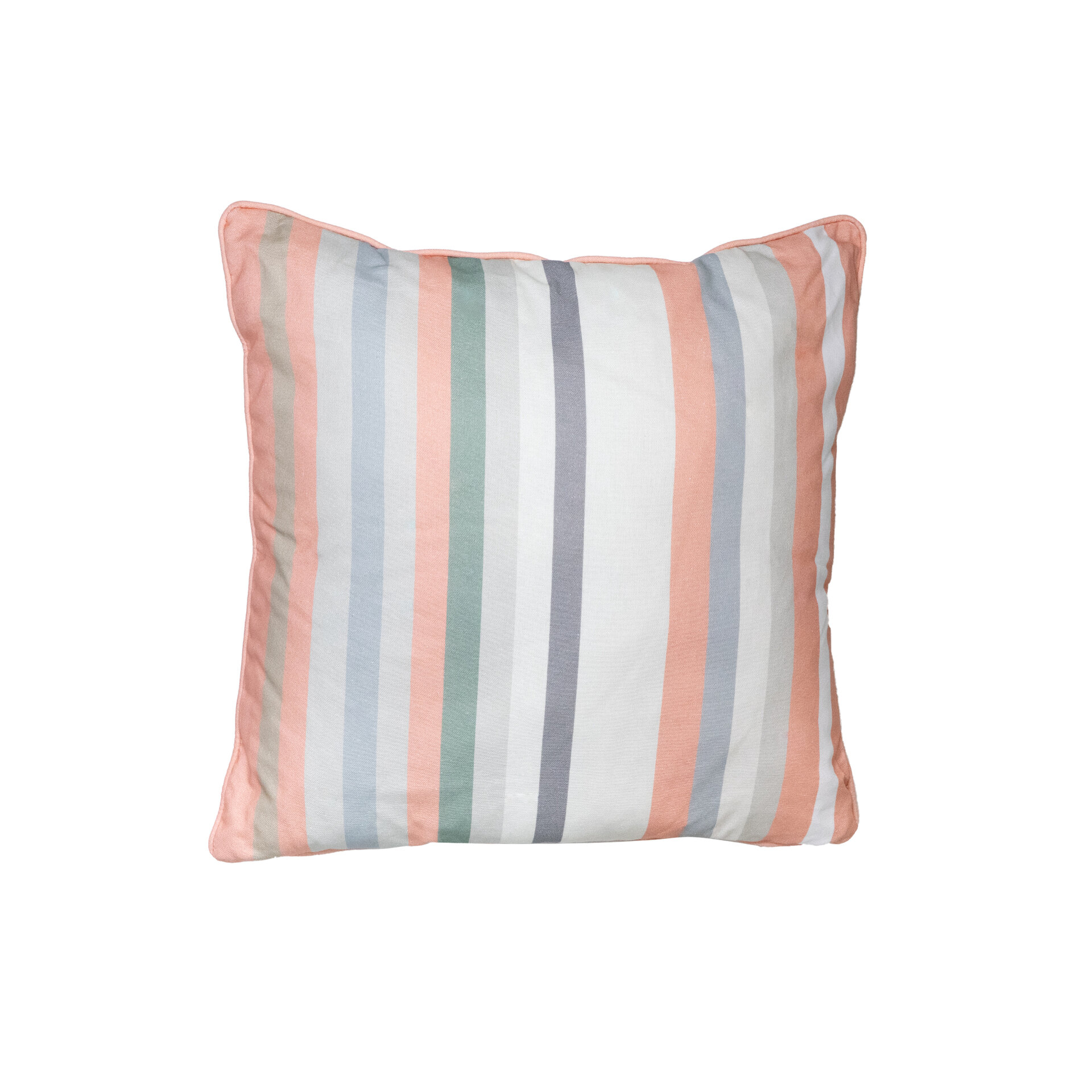 Sierkussen paspel ca.50x50cm Righe salmone 2 stuks
