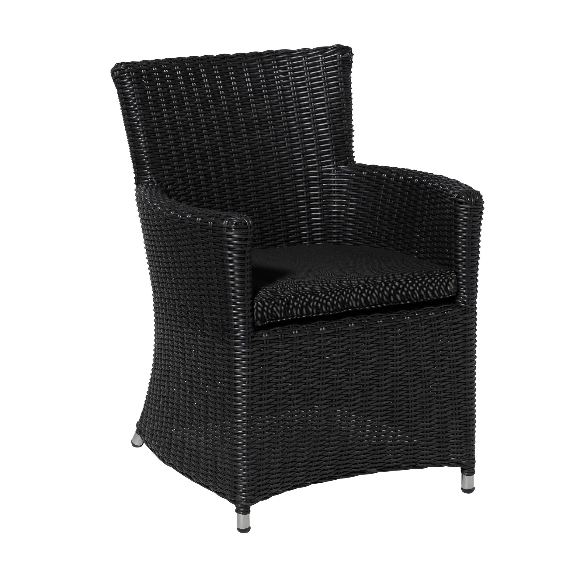 Wicker york ca.48x48cm Rib black 2 stuks