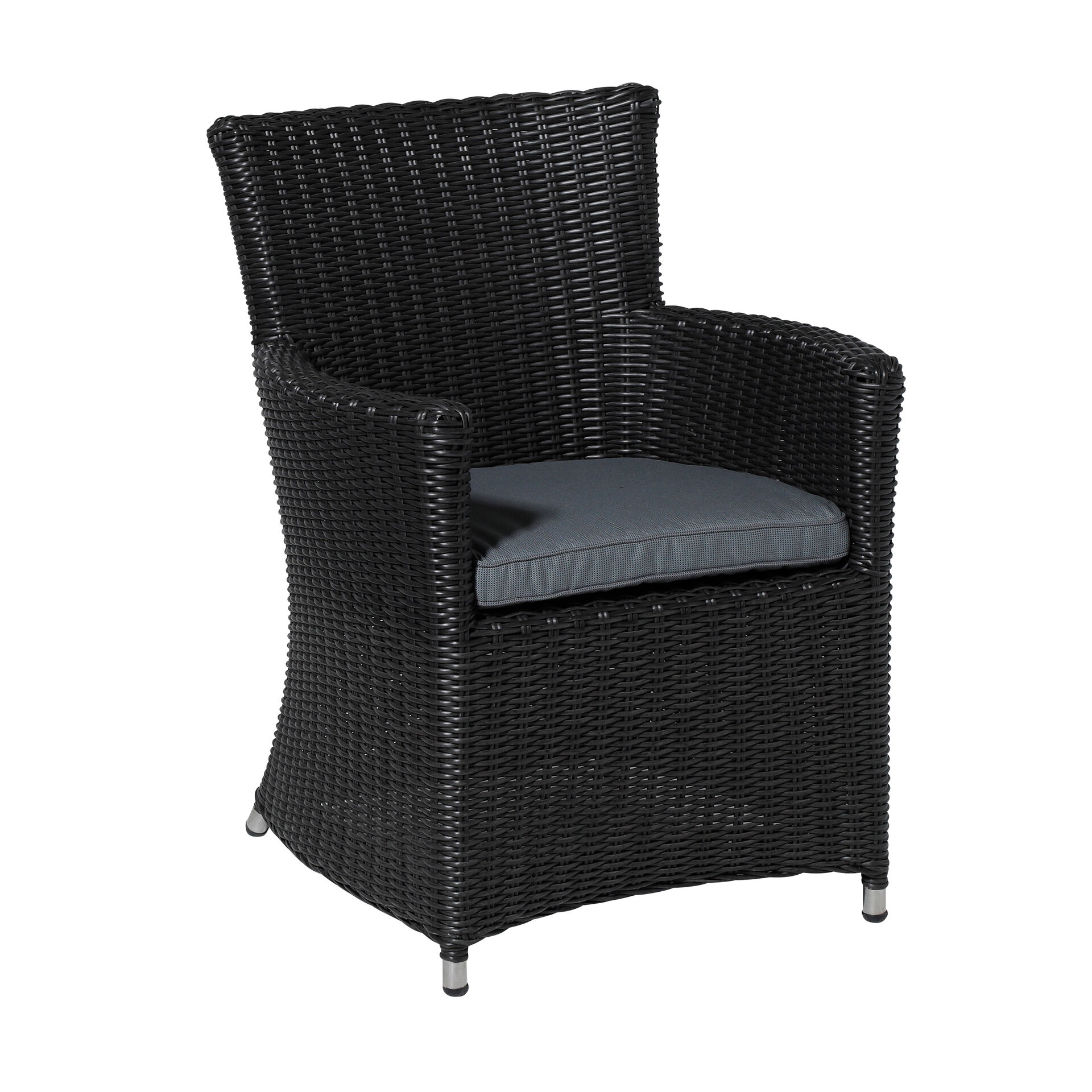 Wicker york ca.48x48cm Rib grey 2 stuks