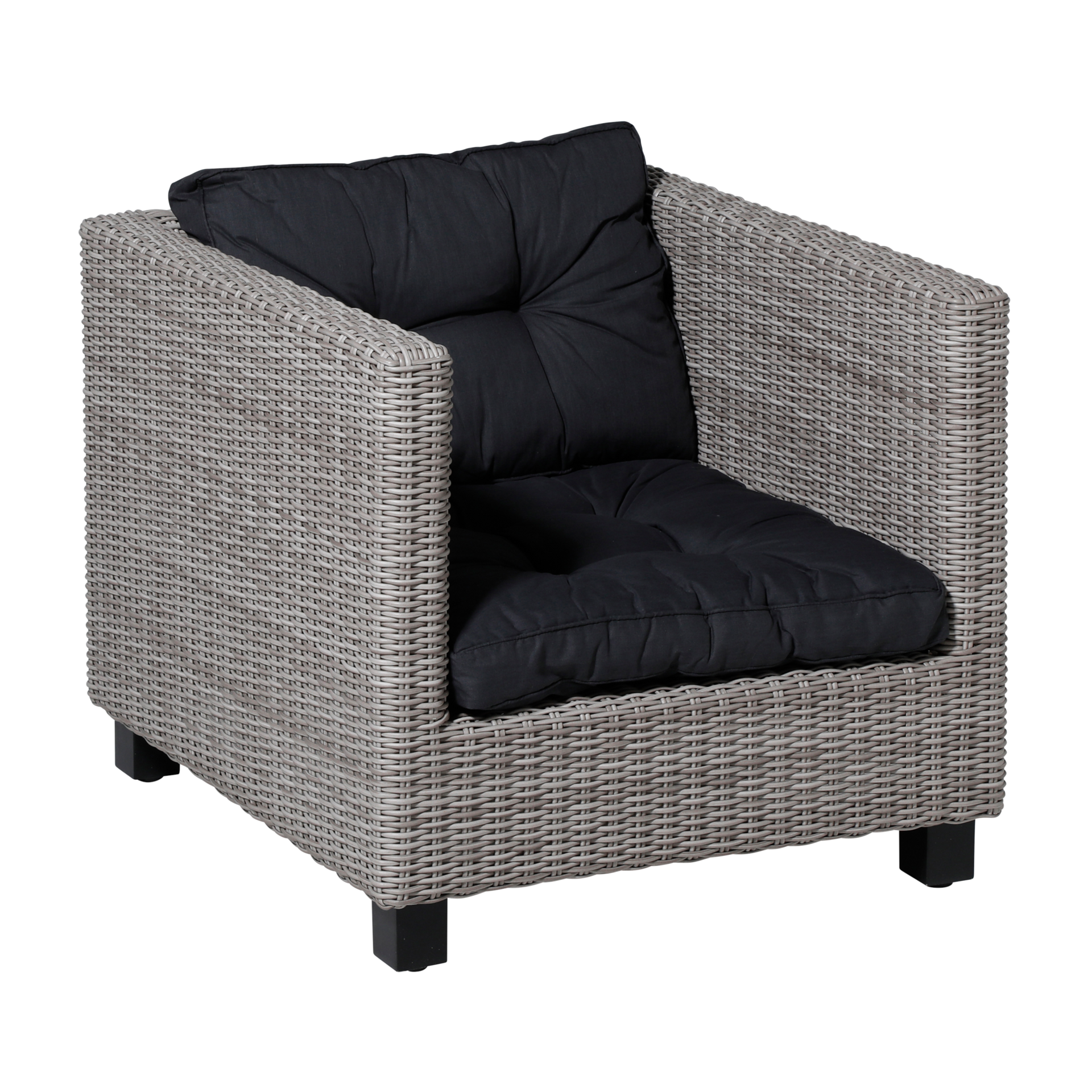 4 SETS Loungekussens Luxe en Florance Basic Black | 73x73cm + 73x43cm