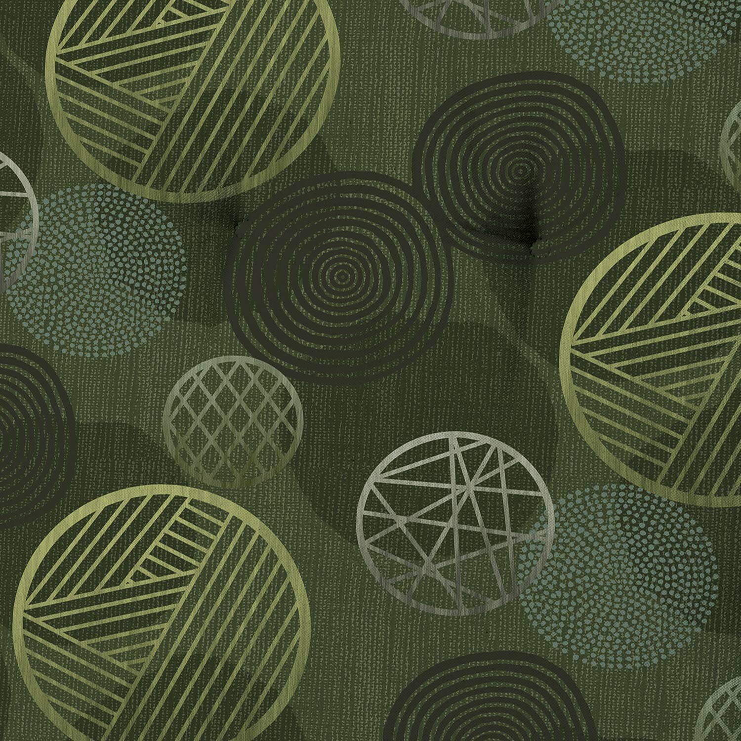 Sierkussen paspel ca.50x50cm Circle green 2 stuks