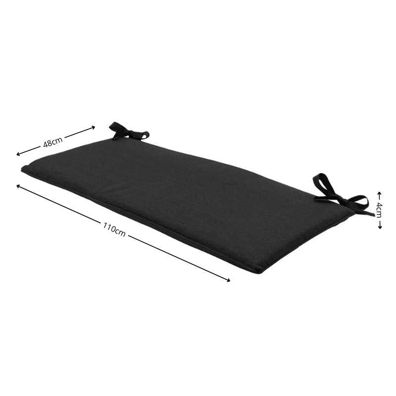 Bankkussen ca.(120)110x48cm Black canvas eco+