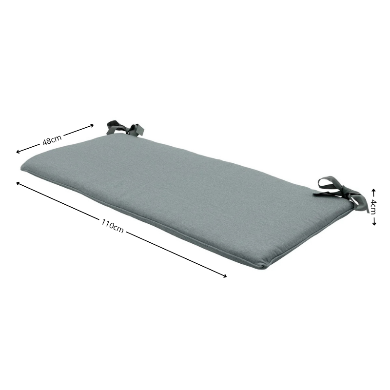 Bankkussen ca.(120)110x48cm Silver canvas eco+