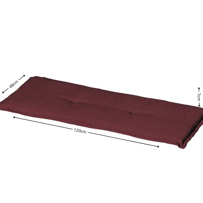 Bankkussen ca.120x48cm Panama bordeaux