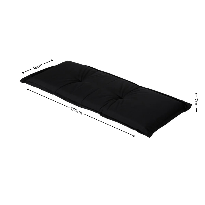 Bankkussen ca.150x48cm Panama black