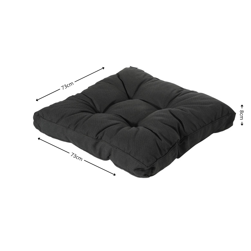 Florance zit ca.73x73cm Rib black 2 stuks