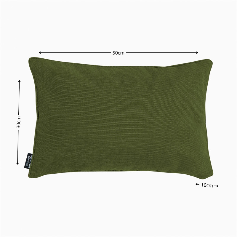 Sierkussen paspel ca.30x50cm Moss green canvas eco+ 2 stuks