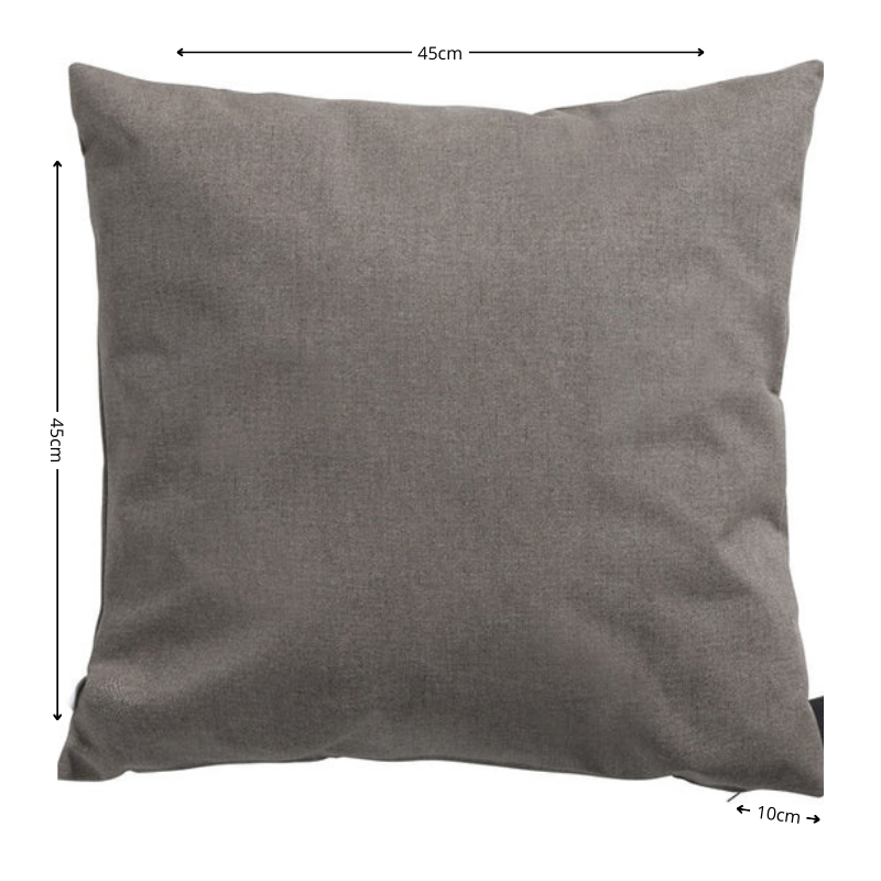 Sierkussen paspel ca.45x45cm Outdoor Oxford taupe 2 stuks