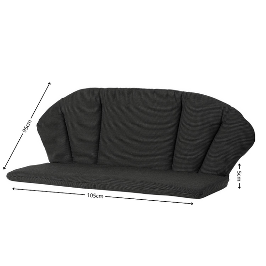 Elegance bank ca.105x95cm Rib black