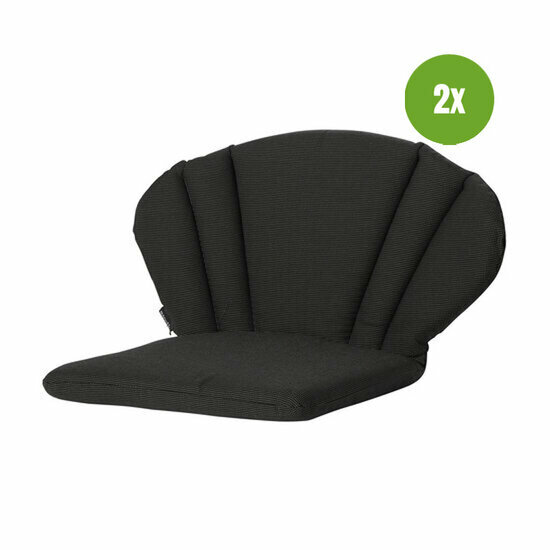 Elegance/Toledo stoelkussen ca.77x48cm Rib black 2 stuks