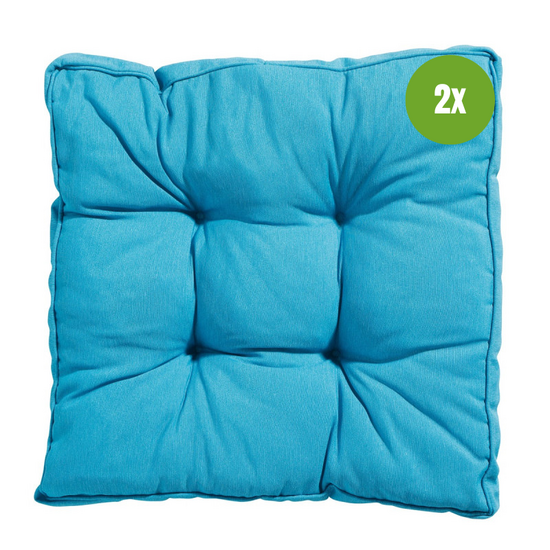 Florance kussen ca.47x47cm Panama aqua 2 stuks