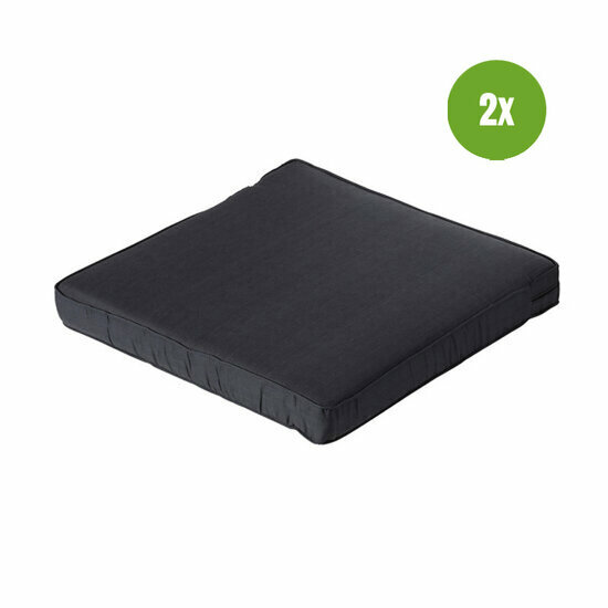 Lounge luxe ca.73x73cm Basic black 2 stuks