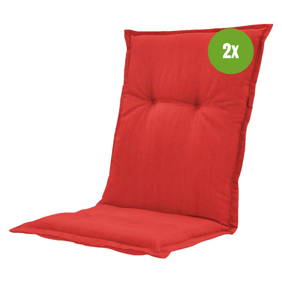 Kussen lage rug ca.105x50cm Basic red 2 stuks