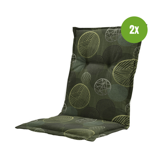 Kussen lage rug ca.105x50cm Circle green 2 stuks