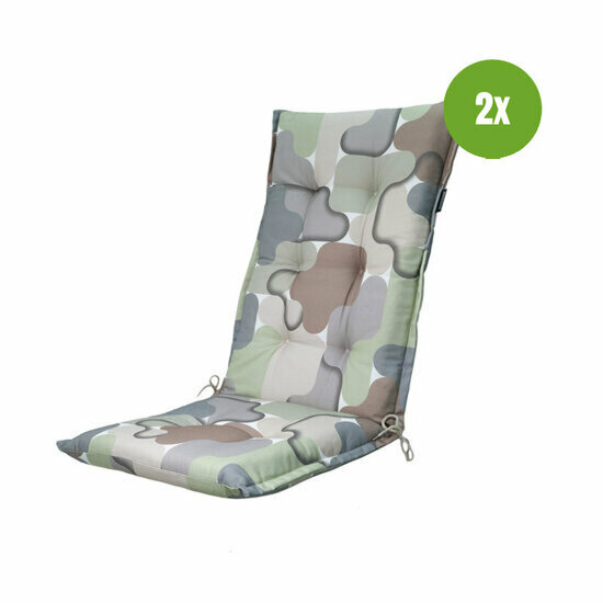 Kussen hoge rug ca.123x50cm Grafi sage 2 stuks