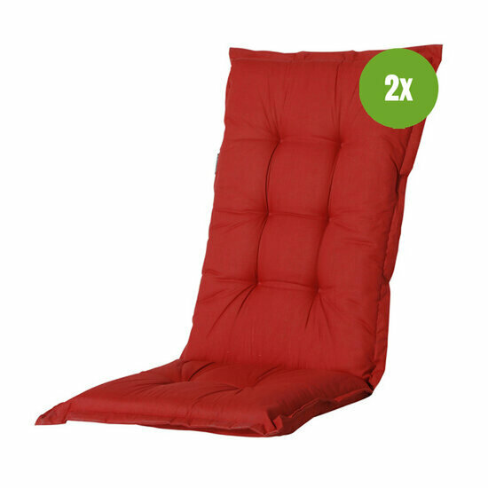 Kussen hoge rug ca.123x50cm Basic red 2 stuks