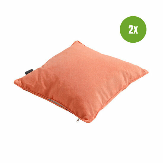 Sierkussen paspel ca.45x45cm Panama flame orange 2 stuks