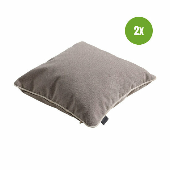 Sierkussen paspel ca.45x45cm Outdoor Manchester taupe 2 stuks