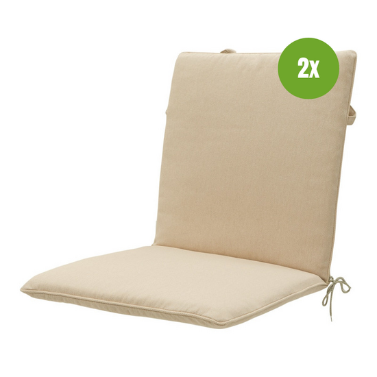 Stapelstoel kussen ca.97x49cm Beige canvas eco+ 2 stuks