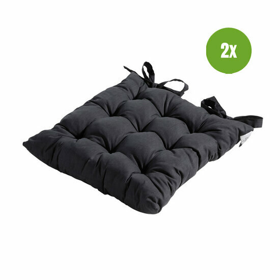 Toscane kussen ca.46x46cm Basic black 2 stuks