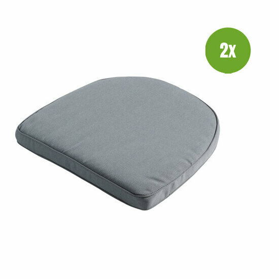 Wicker york ca.48x48cm Rib grey 2 stuks