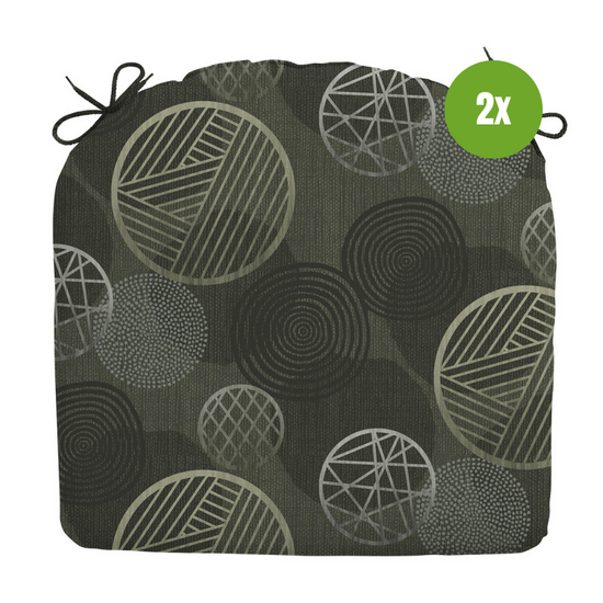 Zitkussen ca.46x48cm Circle green 2 stuks