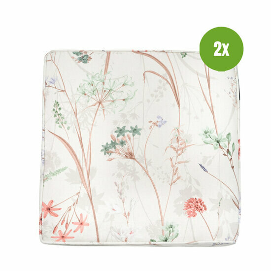 Luxe zitkussen ca.40x40cm Donna natural canvas eco+ 2 stuks