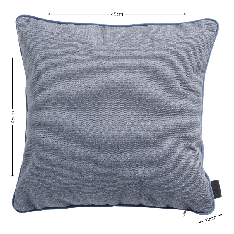 Sierkussen paspel ca.45x45cm Outdoor Manchester denim grey 2 stuks