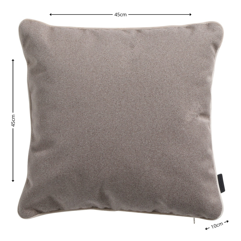 Sierkussen paspel ca.45x45cm Outdoor Manchester taupe 2 stuks