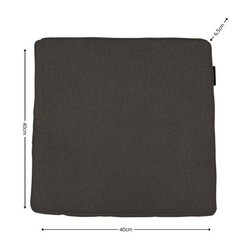 Luxe zitkussen ca.40x40cm Dark grey canvas eco+ 2 stuks