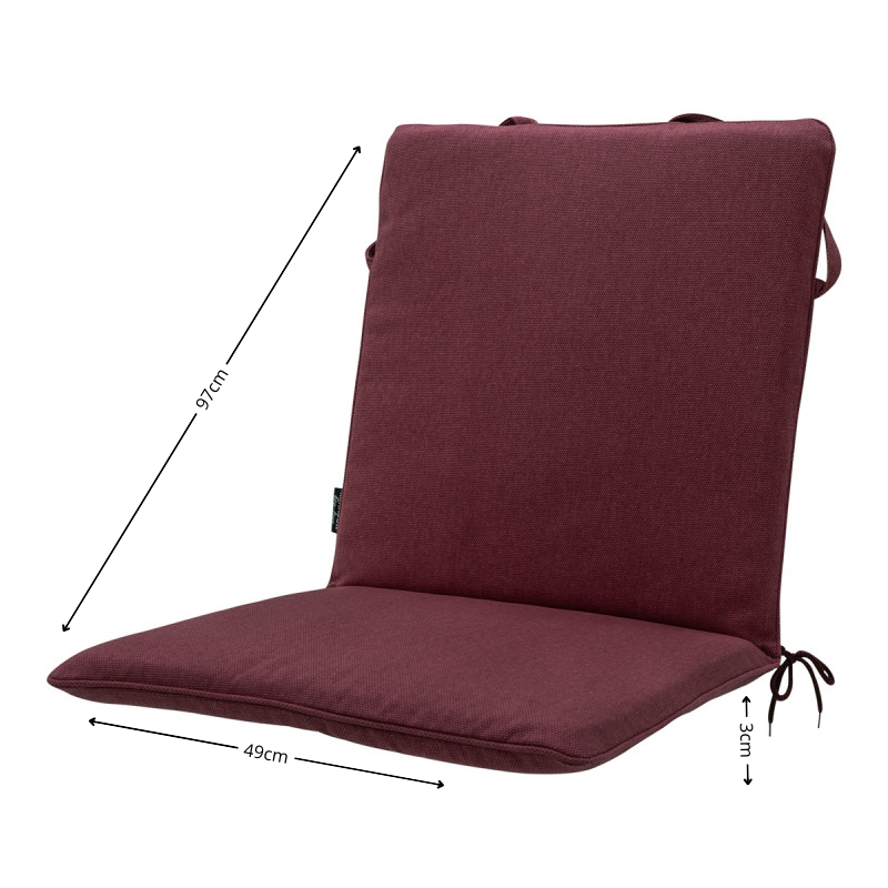 Stapelstoel kussen ca.97x49cm Bordeaux canvas eco+ 2 stuks