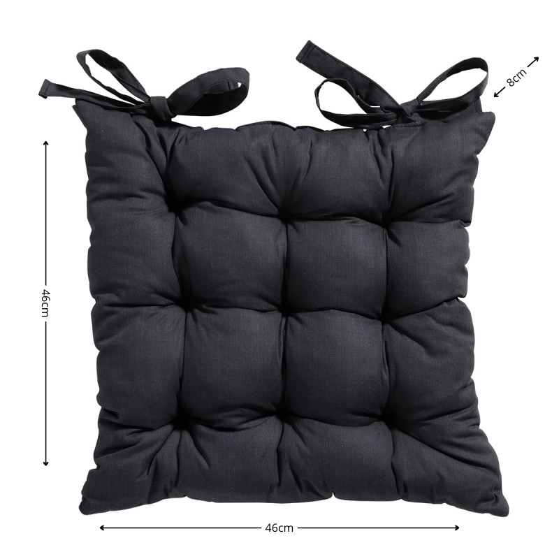 Toscane kussen ca.46x46cm Basic black 2 stuks