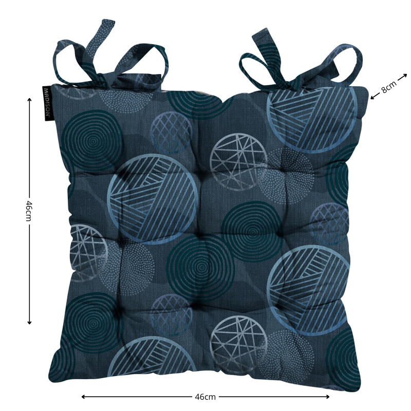 Toscane kussen ca.46x46cm Circle blue 2 stuks