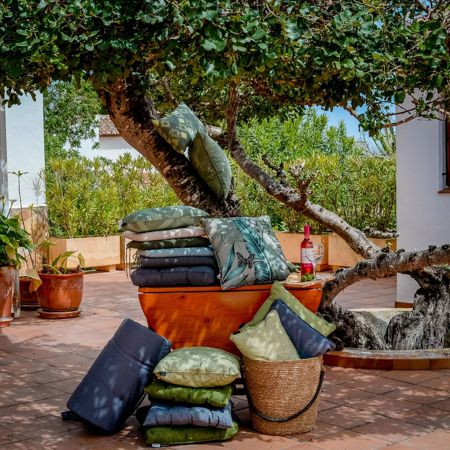 Florance kussen ca.47x47cm Panama green 2 stuks