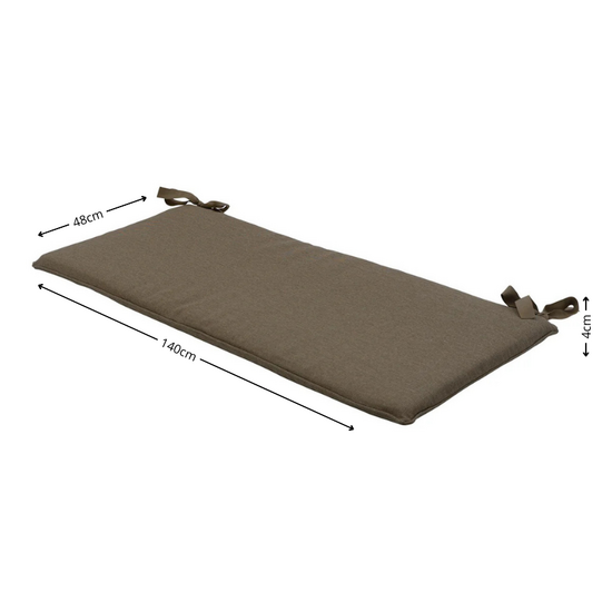 Bankkussen ca.(150)140x48cm Taupe canvas eco+