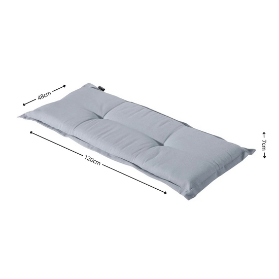 Bankkussen ca.120x48cm Panama light grey