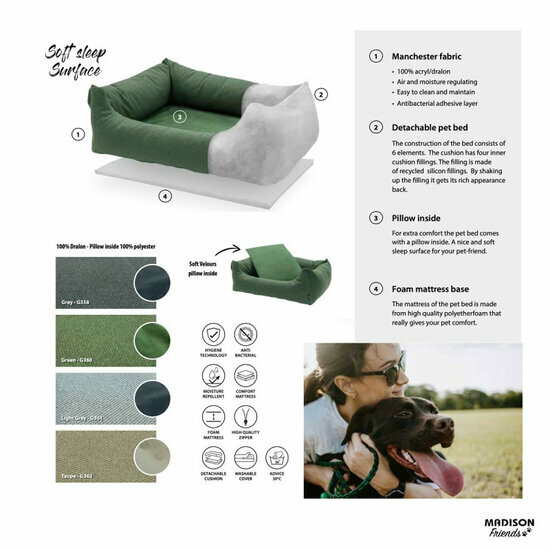 Hondenmand ca.80x67x22cm Outdoor Manchester green