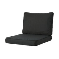Lounge luxe ca.73x73cm Rib black 2 stuks