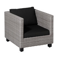 Lounge luxe ca.73x73cm Rib black 2 stuks