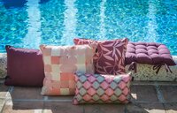 Sierkussen paspel ca.30x50cm Bordeaux canvas eco+ 2 stuks