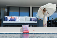 Sierkussen paspel ca.60x60cm Panama indigo 2 stuks