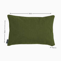 Sierkussen paspel ca.30x50cm Moss green canvas eco+ 2 stuks